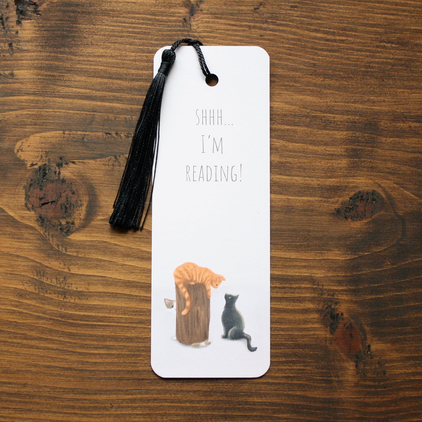 Cats Design Bookmark with Tassel