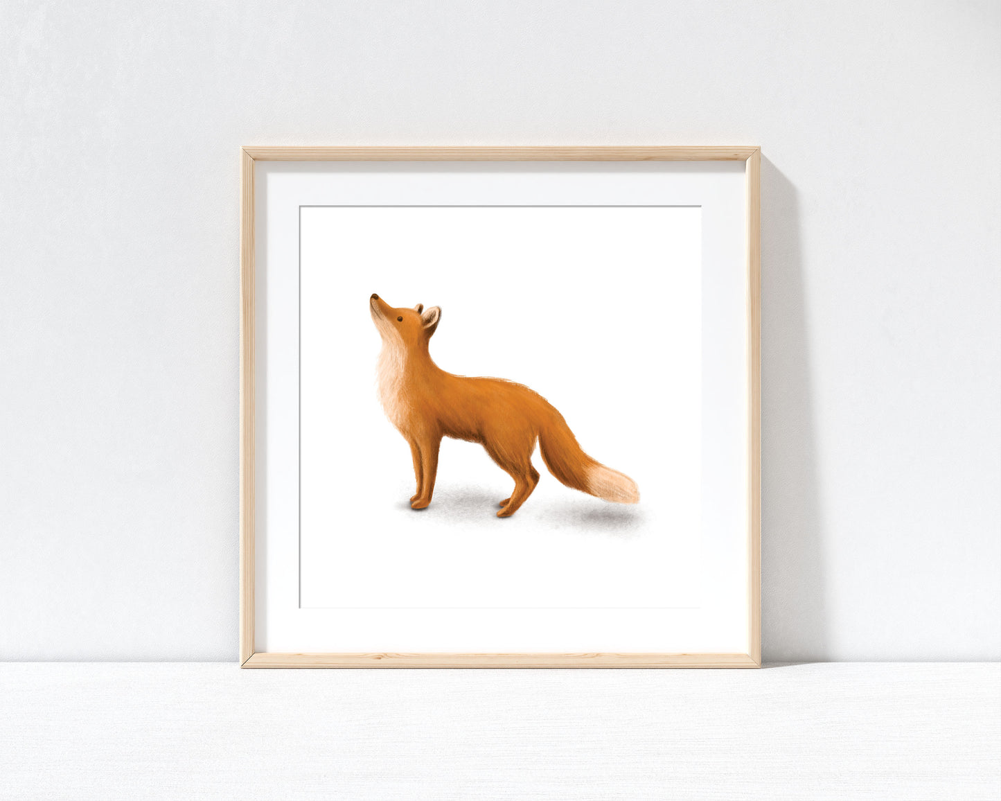 Standing Fox Print with 9" x 9" Mount (Unframed)