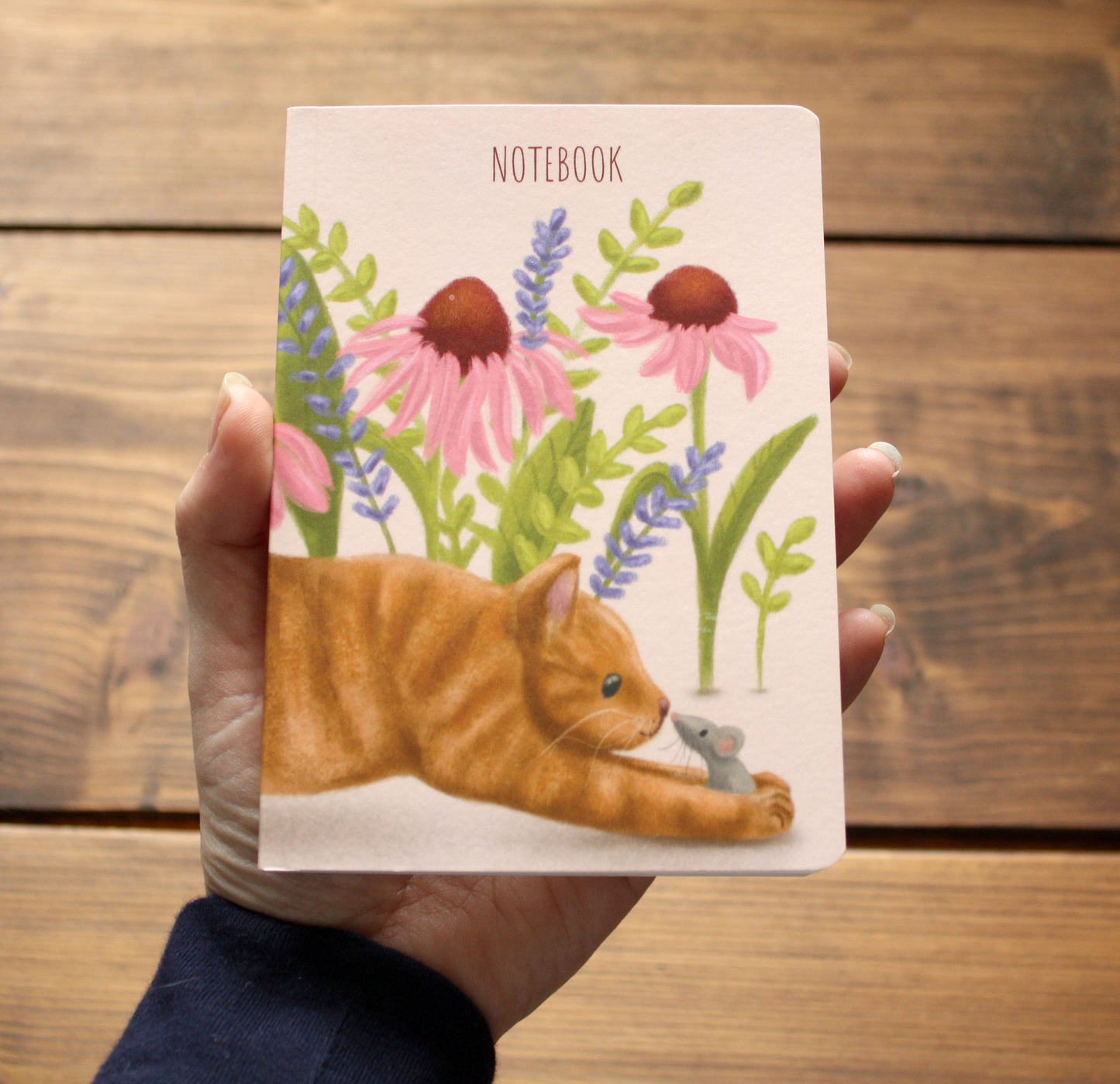 Luxury A6 Lined Ginger Cat & Mouse Notebook