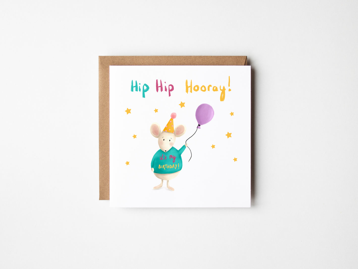 Hip Hip Hooray Mouse Birthday Card