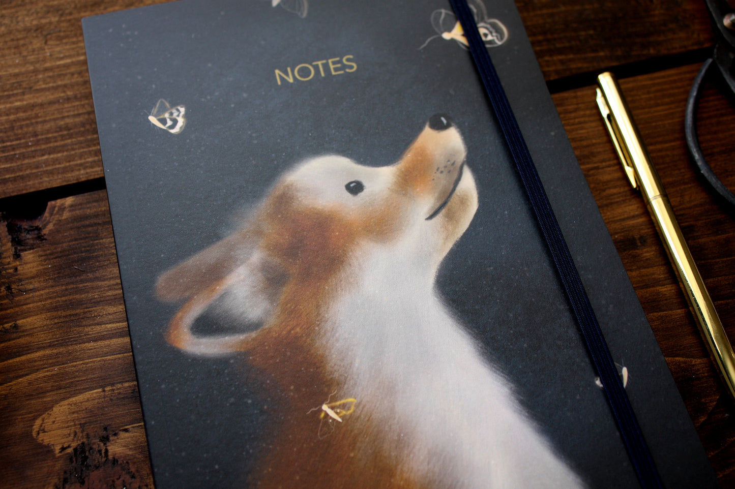 Luxury A5 Lined Fox & Moths Notebook