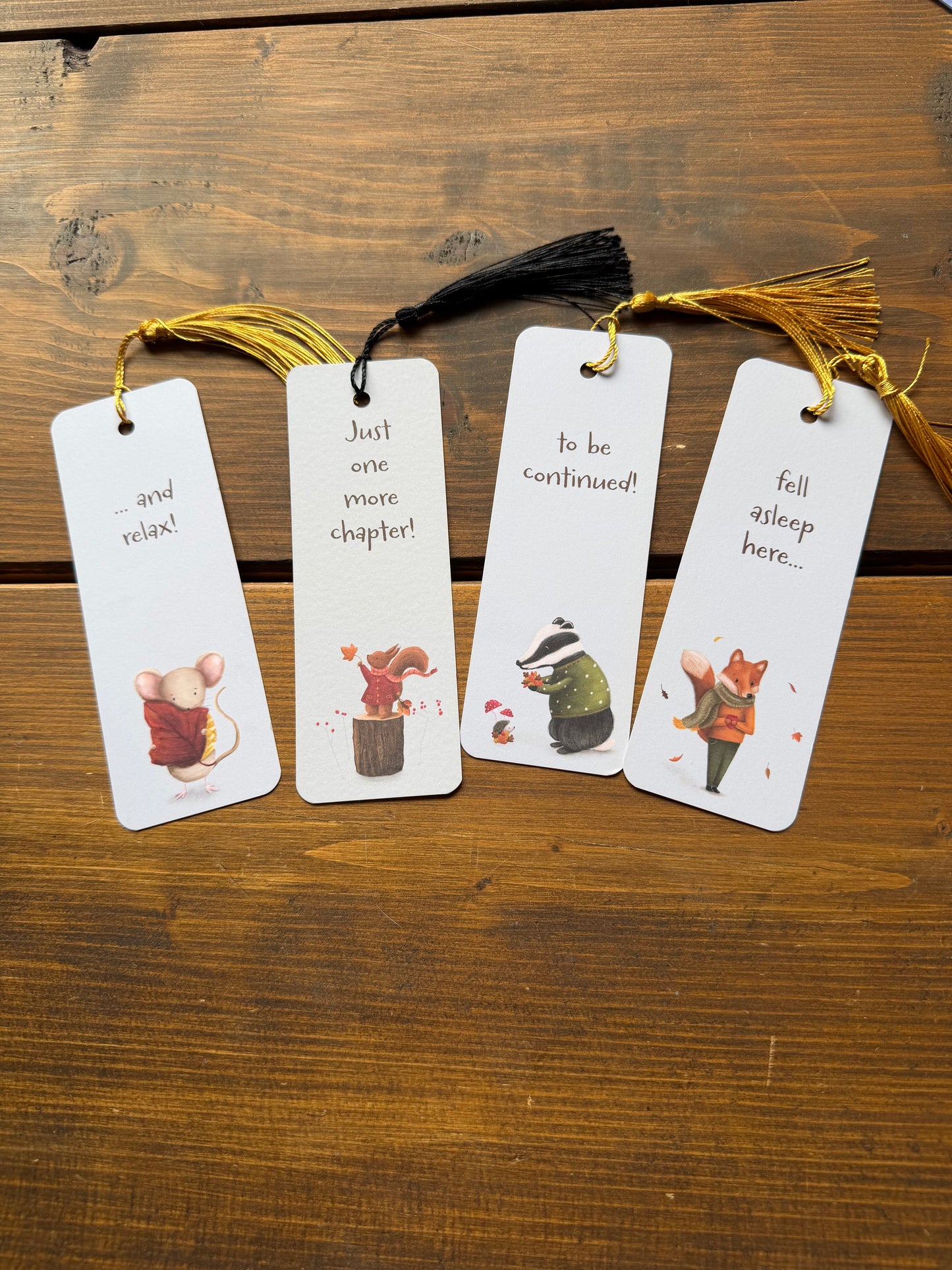 Autumn Squirrel Design Bookmark with Tassel - END OF LINE SALE