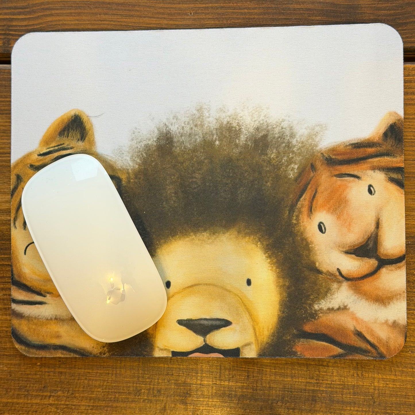 Lion & Tigers design mouse pad for the office, mouse mat - END OF LINES SALE