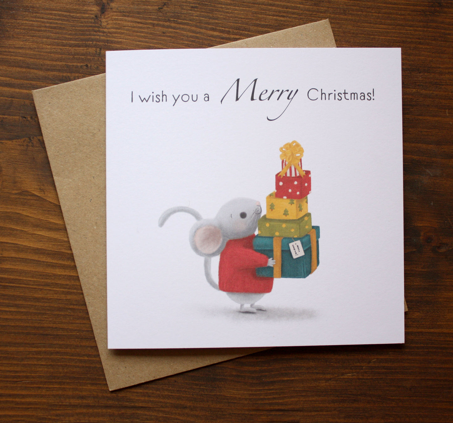 'I Wish you a Merry Christmas' Mouse Christmas Card