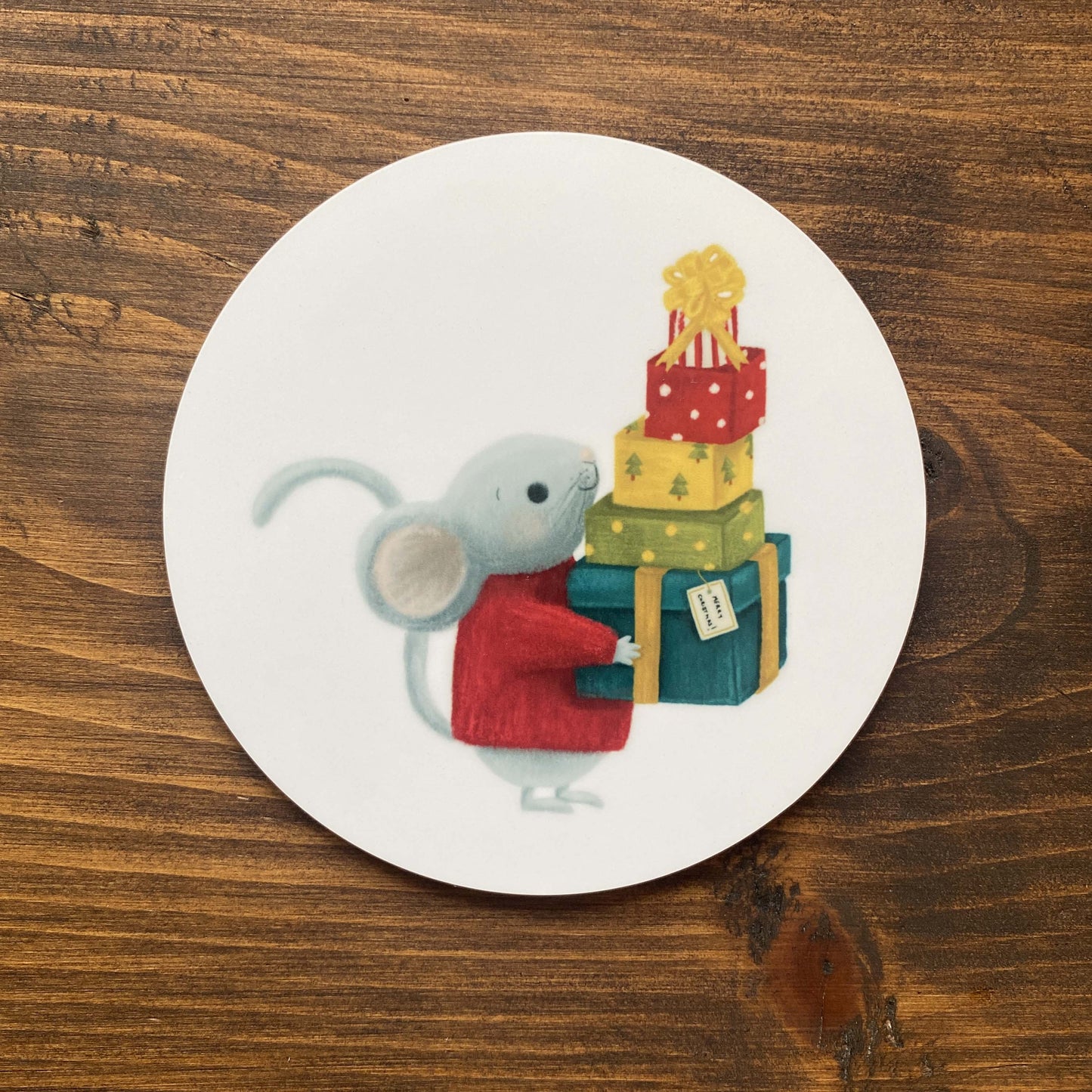Little mouse Christmas Coasters (single) - END OF LINE SALE