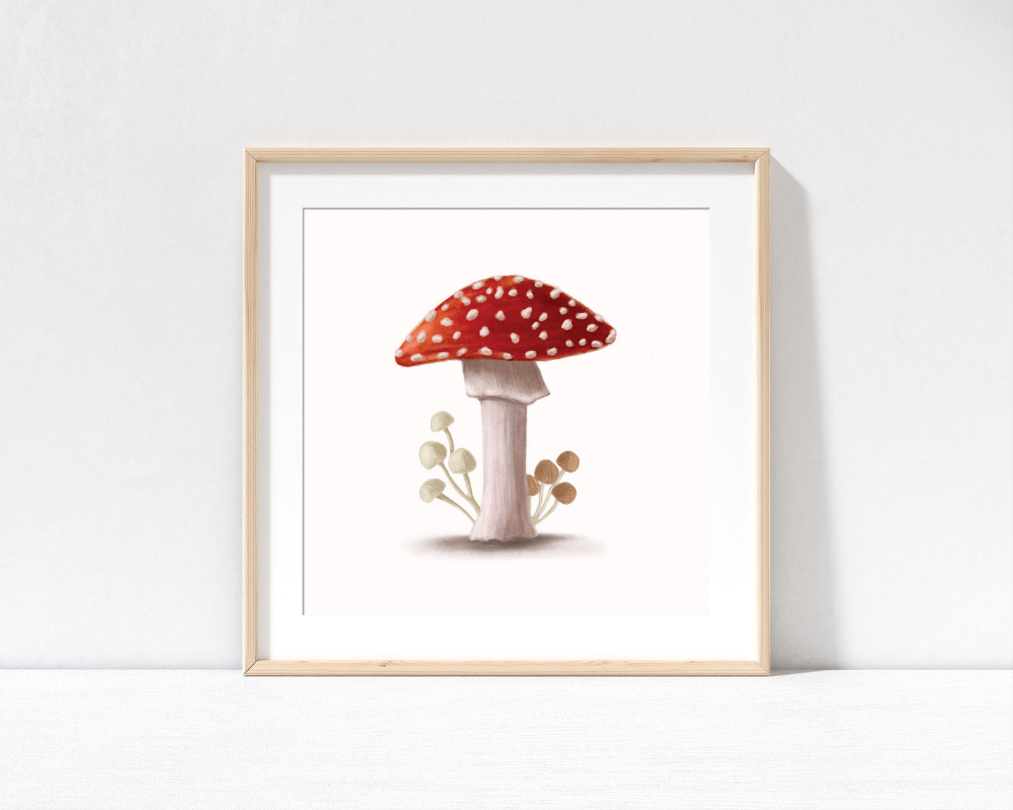 Mushroom Print with 9" x 9" Mount (Unframed)