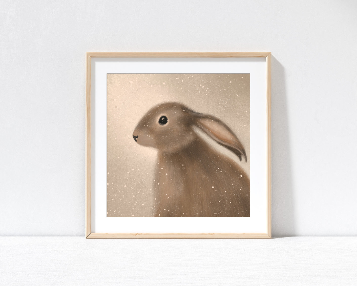 Winter Hare Print with 9" x 9" Mount (Unframed)