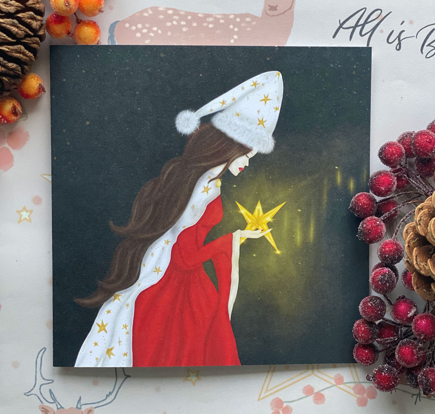 Christmas Queen Illustrated Christmas Card