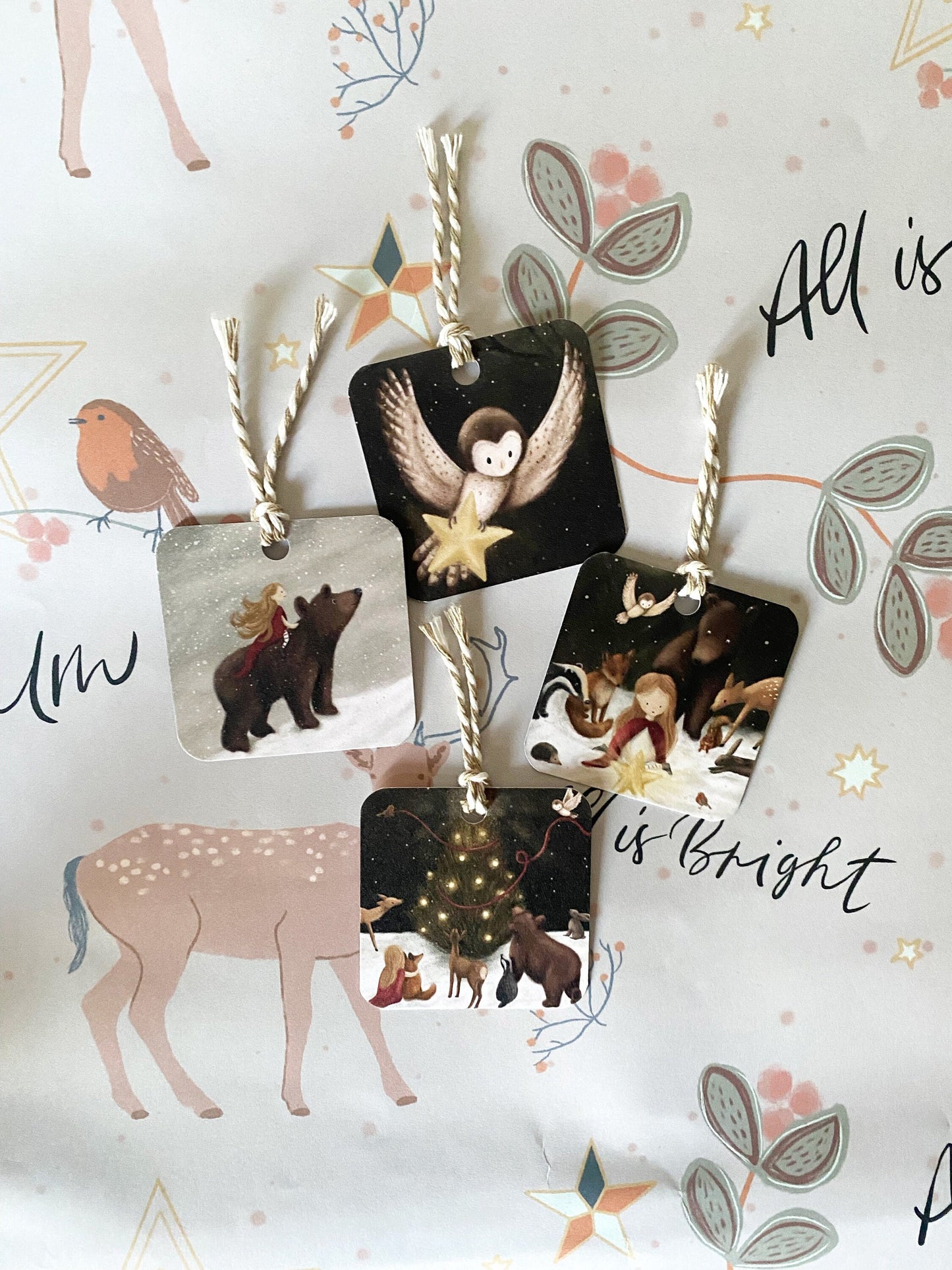 Magical Woodland Christmas Present Tags (pack of four)