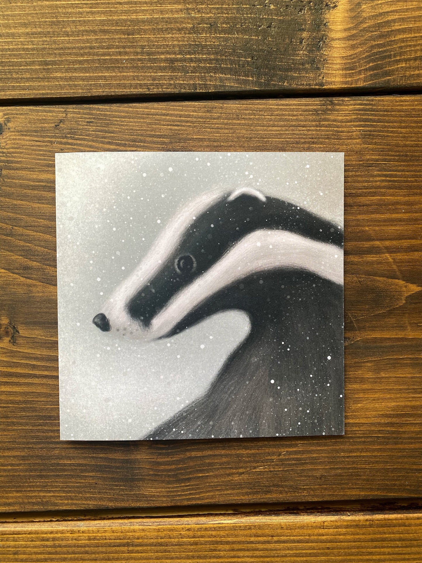 Winter Badger Greeting Card