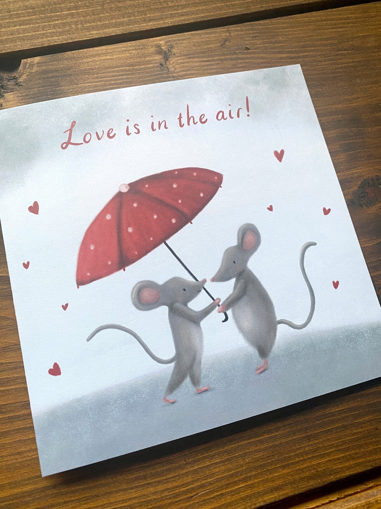 Love is in the Air Mice Greeting Card