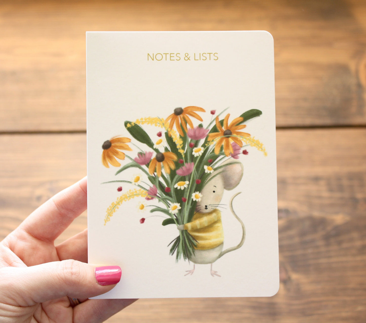 Luxury A6 Lined Mouse & Flowers Notebook