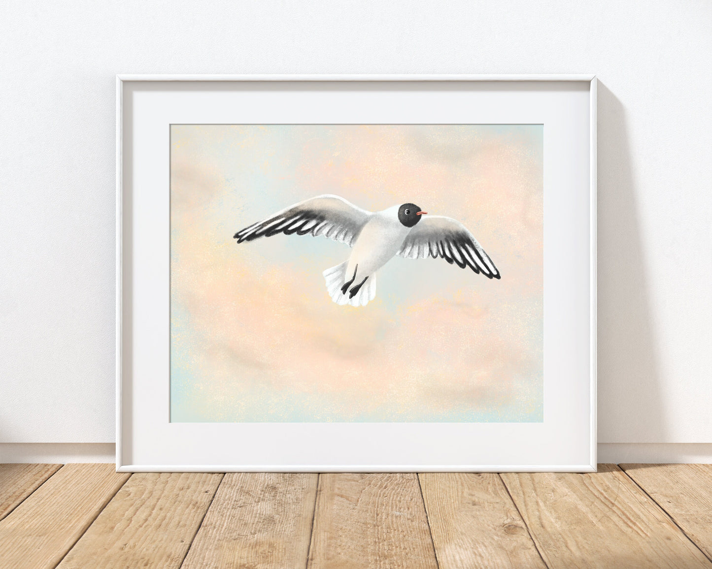 Black Headed Gull Print with 14" x 11" Mount (Unframed) - END OF LINE SALE