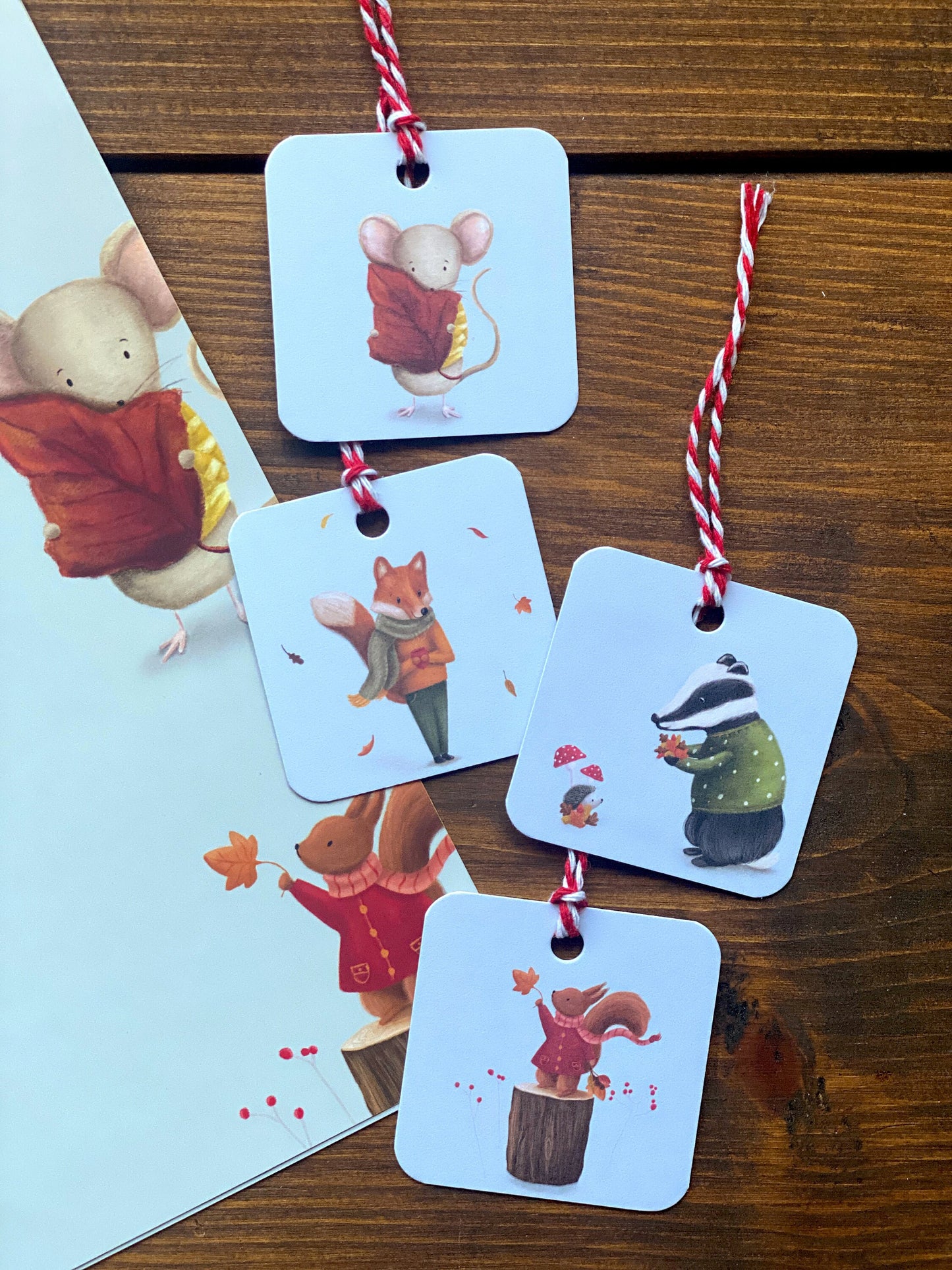 Autumn Woodland Animal Gift Tags (pack of four)