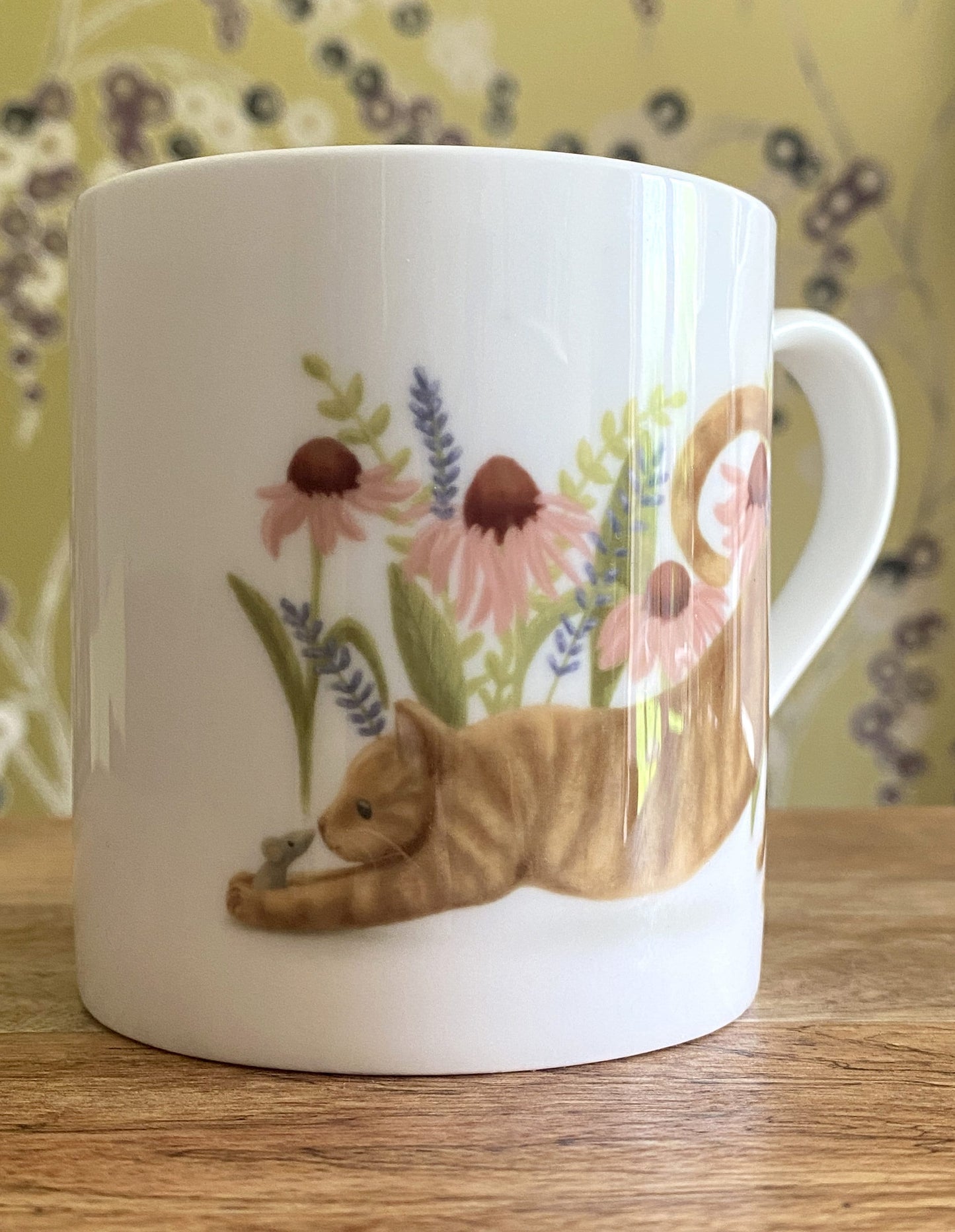 Ginger cat mug, bone china mug (double sided) - END OF LINE DESIGN
