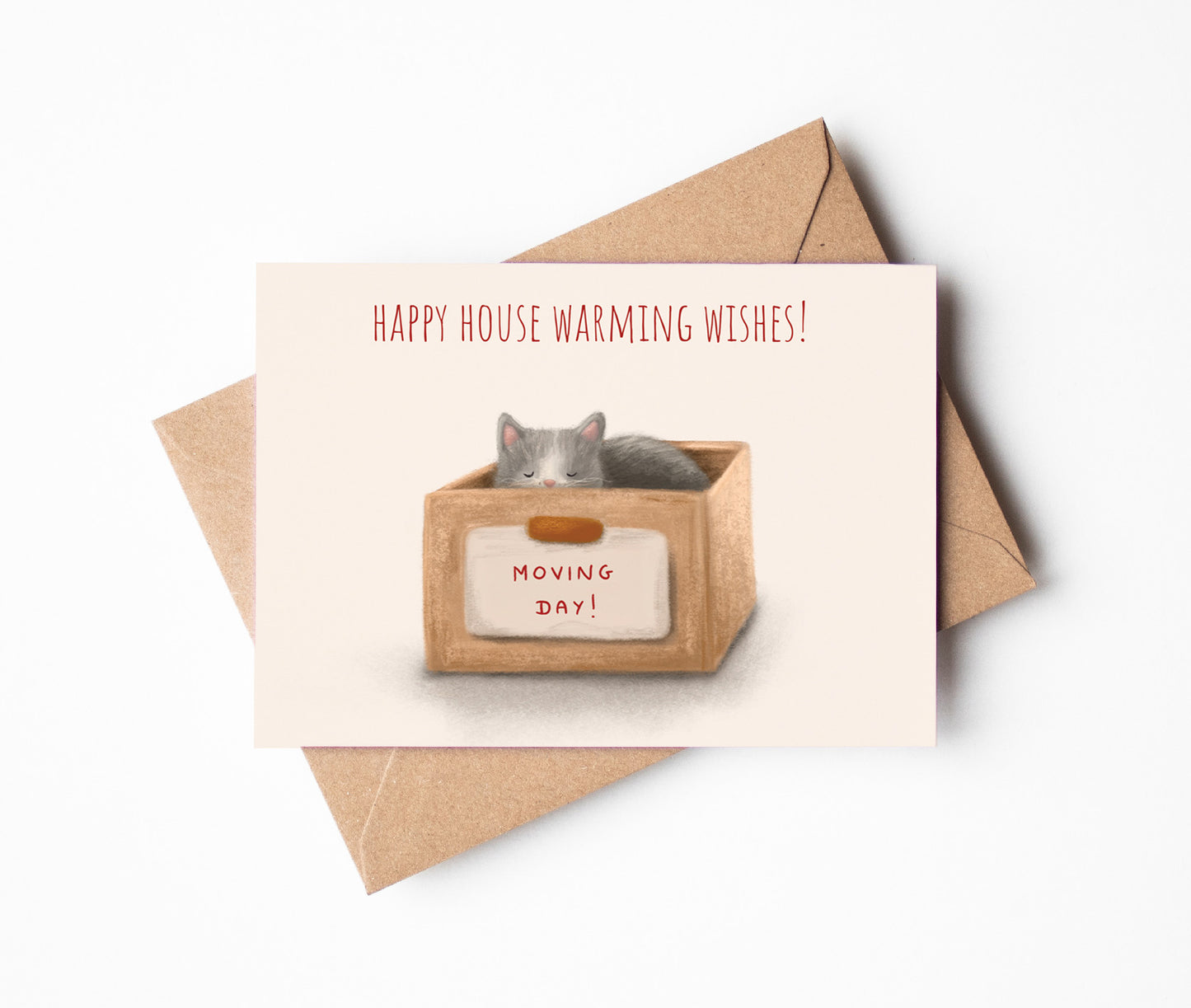 Happy house warming wishes cat greeting card