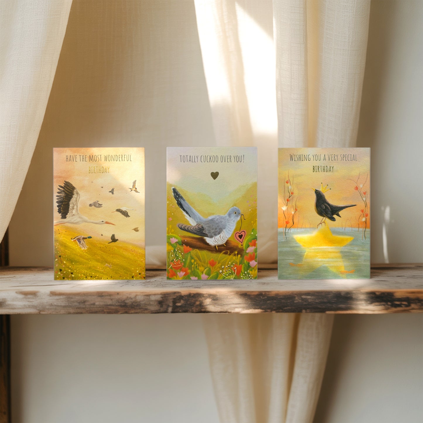 Blackbird Birthday Greeting Card