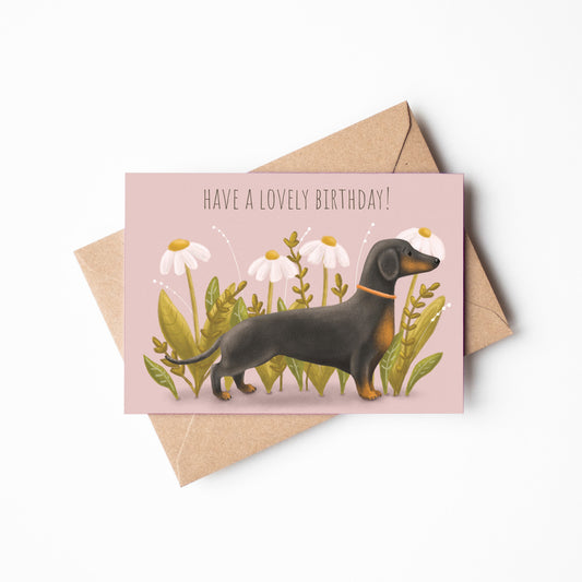 Have a Lovely Birthday Dachshund 'Sausage' Dog Greetings Card