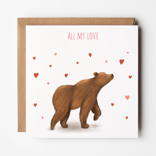 All My Love Bear Greeting Card