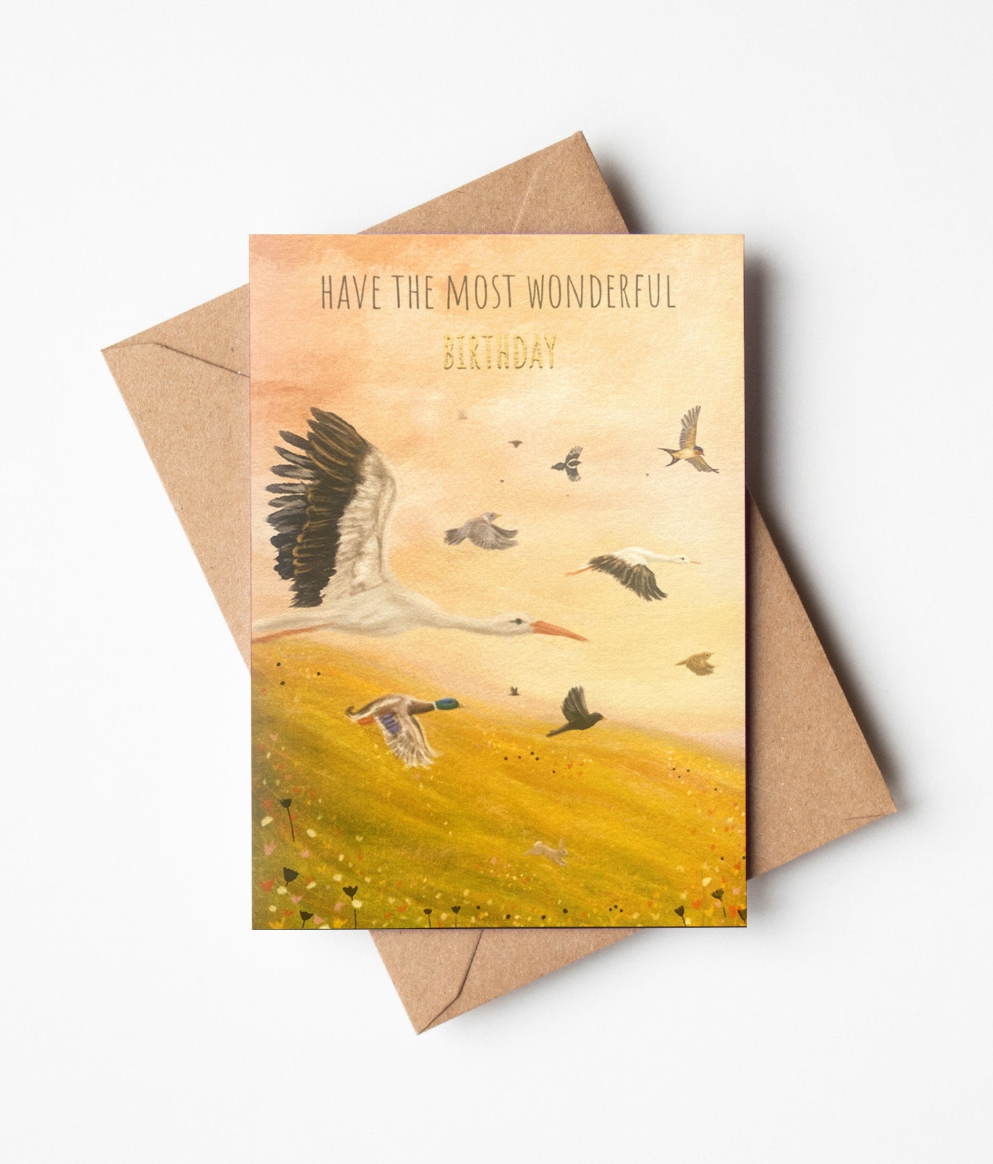 Flock of Birds Birthday Greeting Card