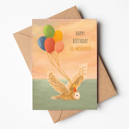 Happy Birthday Two-wooo Owl Greeting Card - SAMPLES SALE