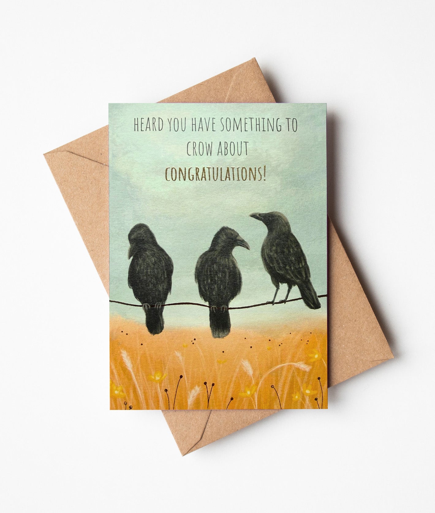 Crows Congratulations Greeting Card