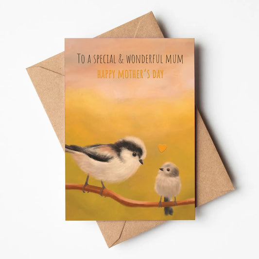 Long Tailed Tits Mother's Day Greeting Card - SAMPLES SALE