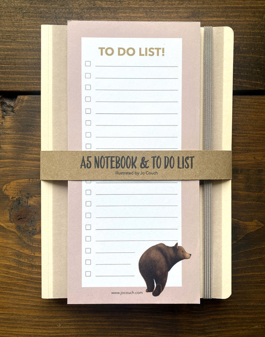 A5 Bear Notebook & To Do List Bundle