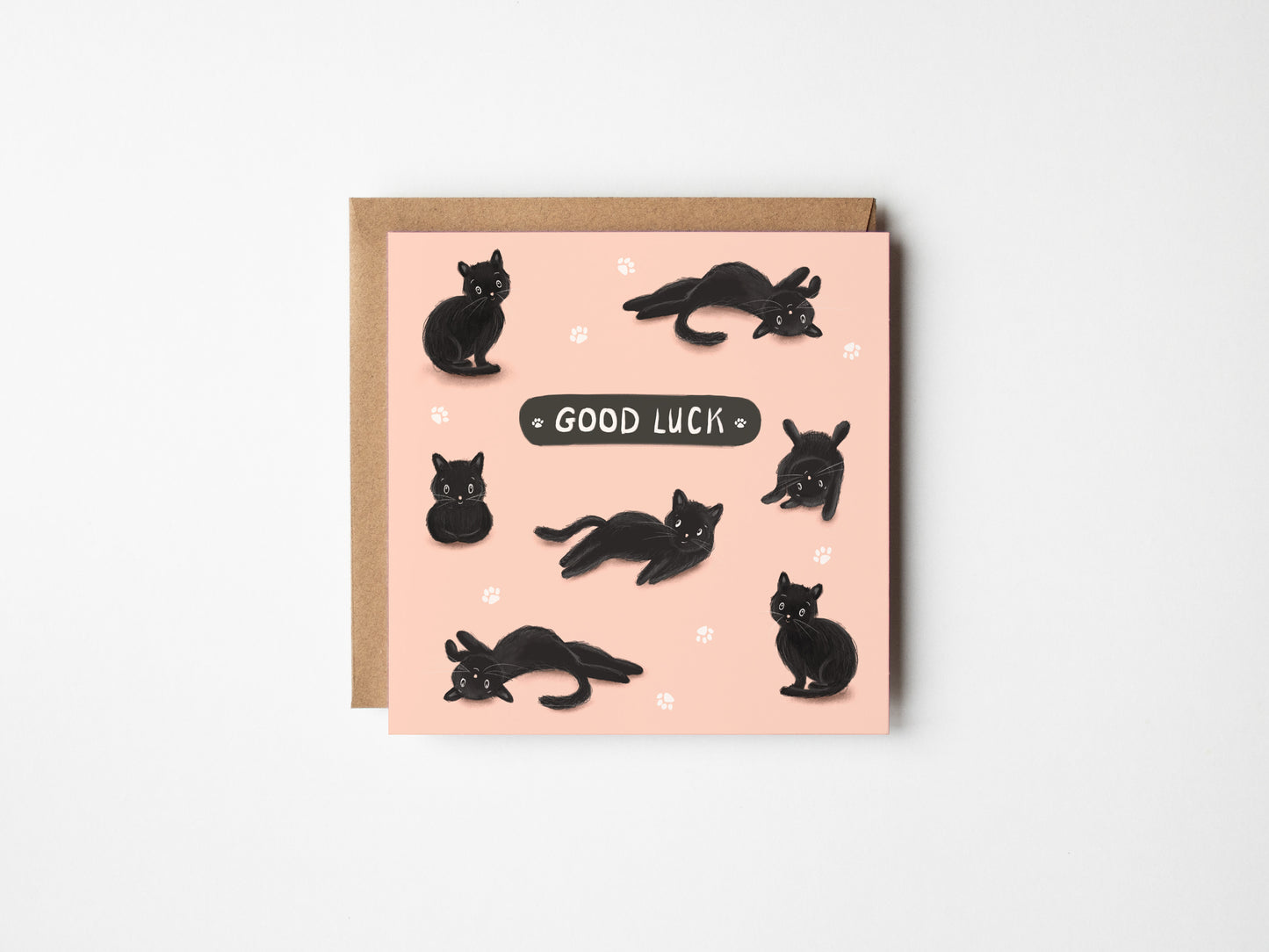Black Cats Good Luck Card