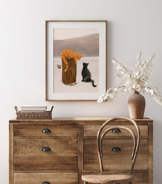 Cats Print with 16" x 12" Mount  (Unframed)