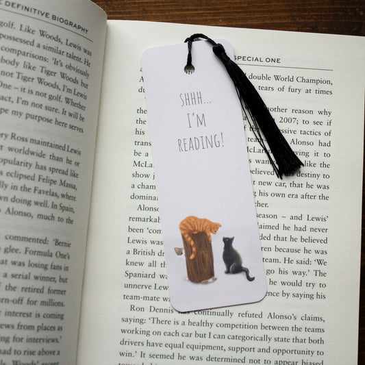 Cats Design Bookmark with Tassel