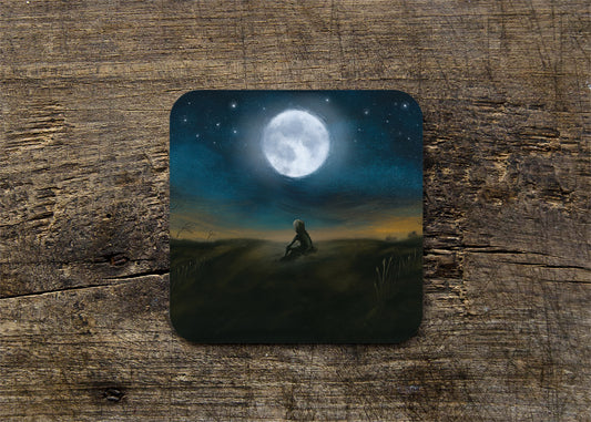 Cold Moon Illustrated Gloss Coaster (Single) - END OF LINE SALE
