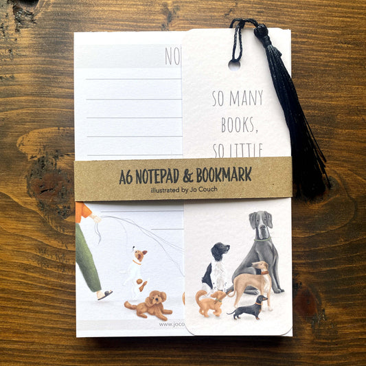 Dog Design A6 Note Pad & Bookmark Bundle