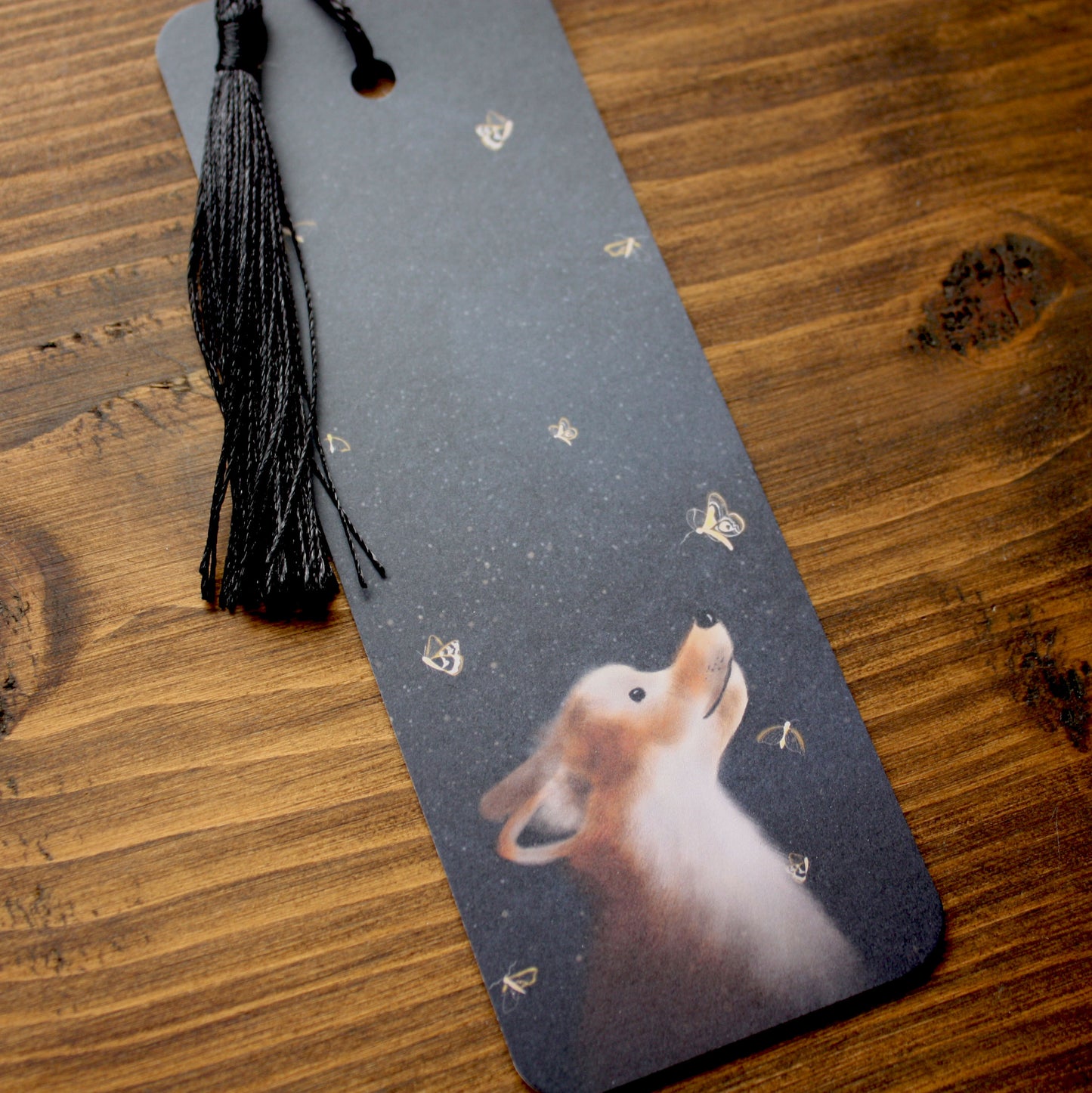 Fox & Moths Design Bookmark with Tassel