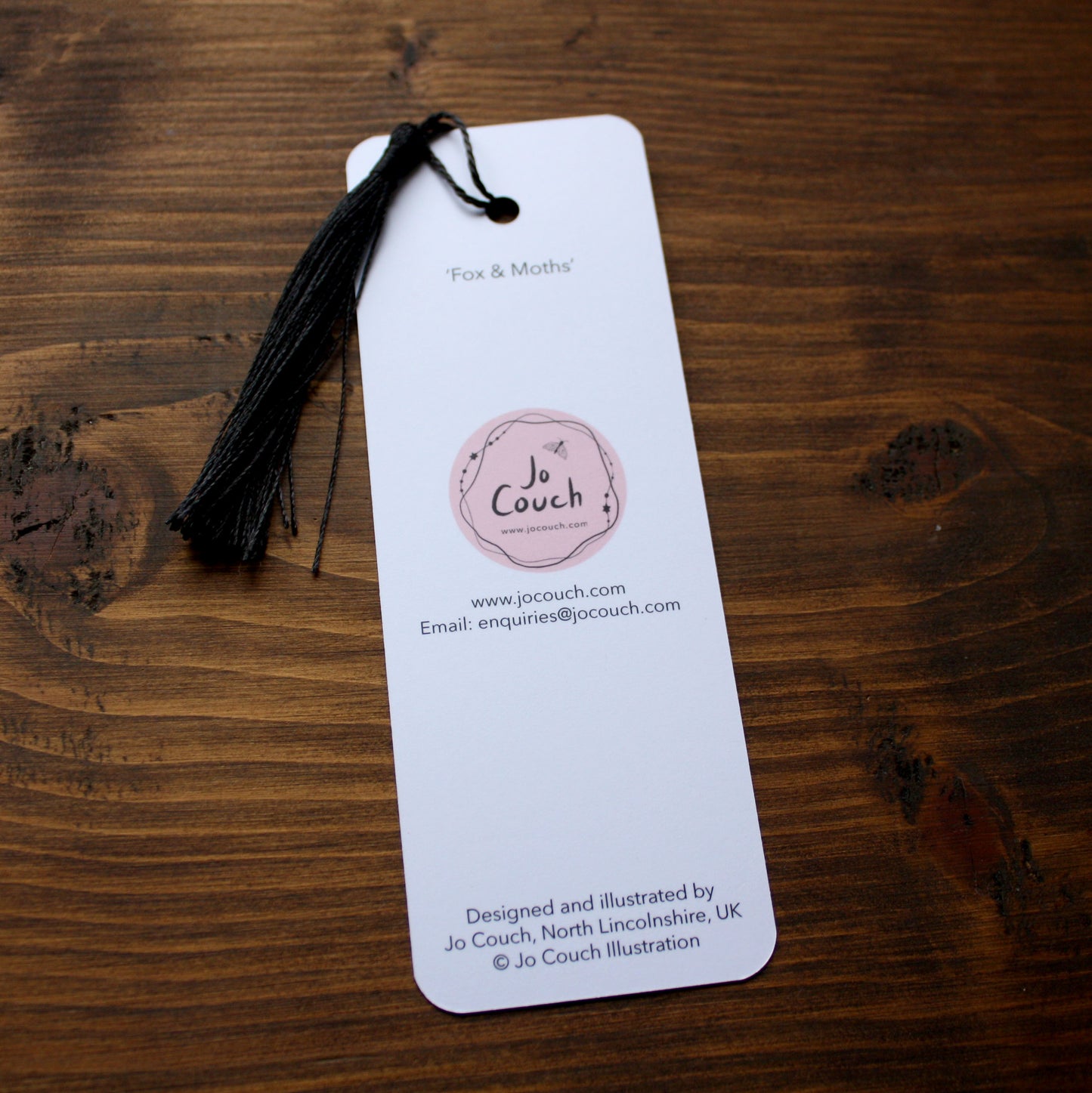 Fox & Moths Design Bookmark with Tassel