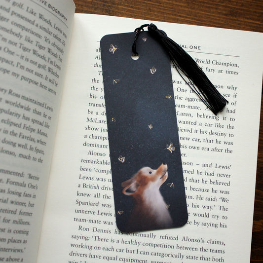 Fox & Moths Design Bookmark with Tassel