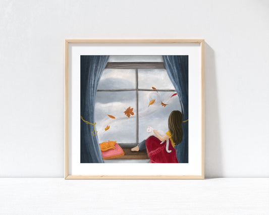 Autumn Day Print with 9" x 9" Mount (Unframed)