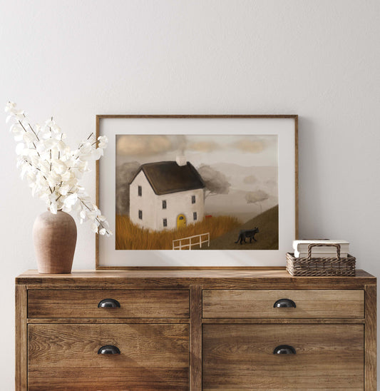 House on the Hill A4 Print with 16" x 12" Mount  (Unframed)