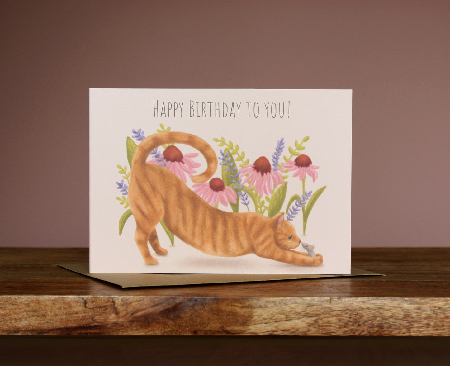 Happy Birthday to you Ginger Cat & Mouse Greetings Card