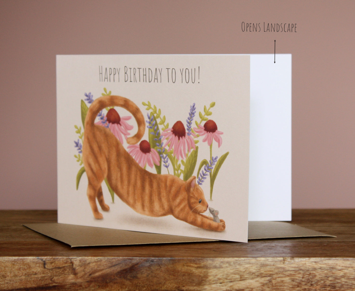 Happy Birthday to you Ginger Cat & Mouse Greetings Card