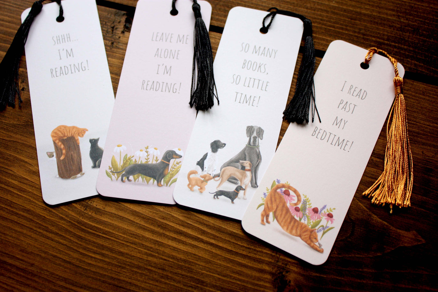 Dogs Design Bookmark with Tassel