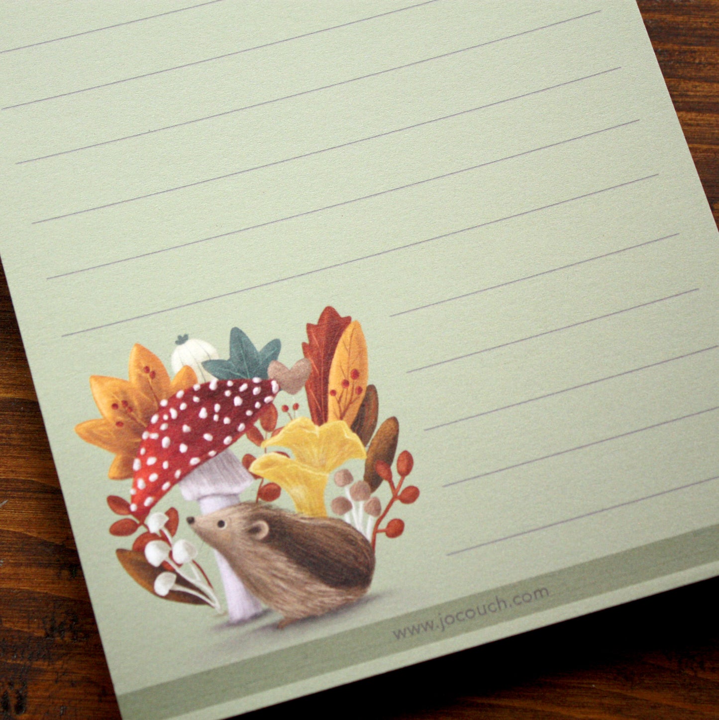 Hedgehog & Mushroom Design A6 Note Pad