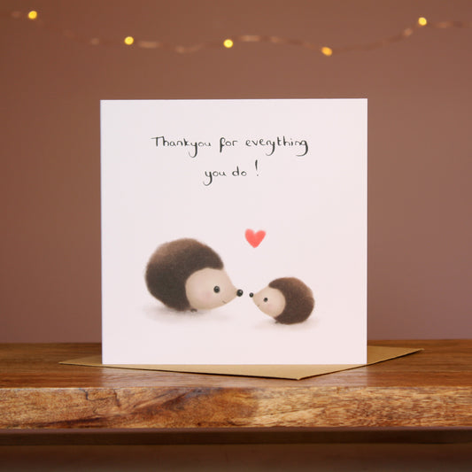 Thank You for Everything Hedgehogs Card