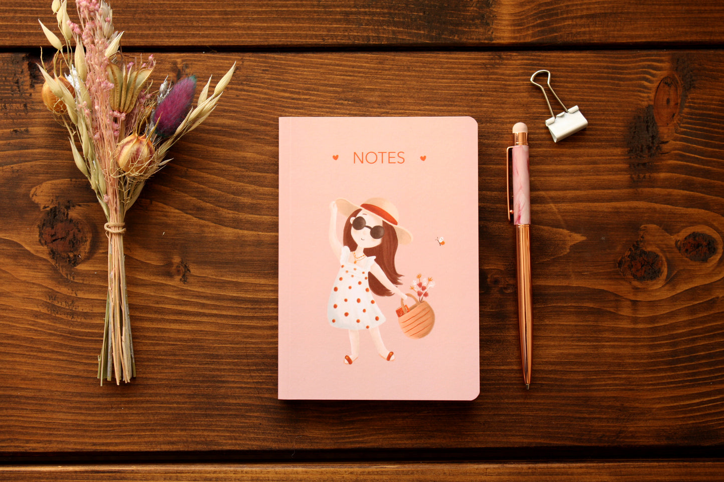 A6 Sunhat Girl Notebook & To Do List Bundle