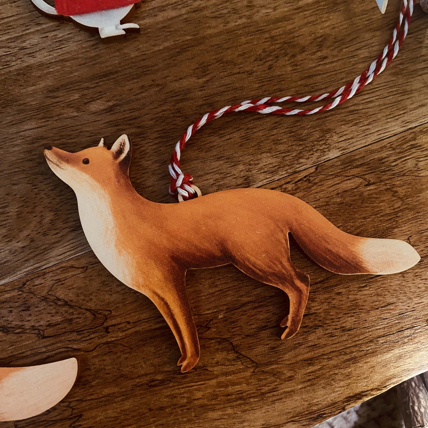 Standing Fox Wooden Hanging Decoration