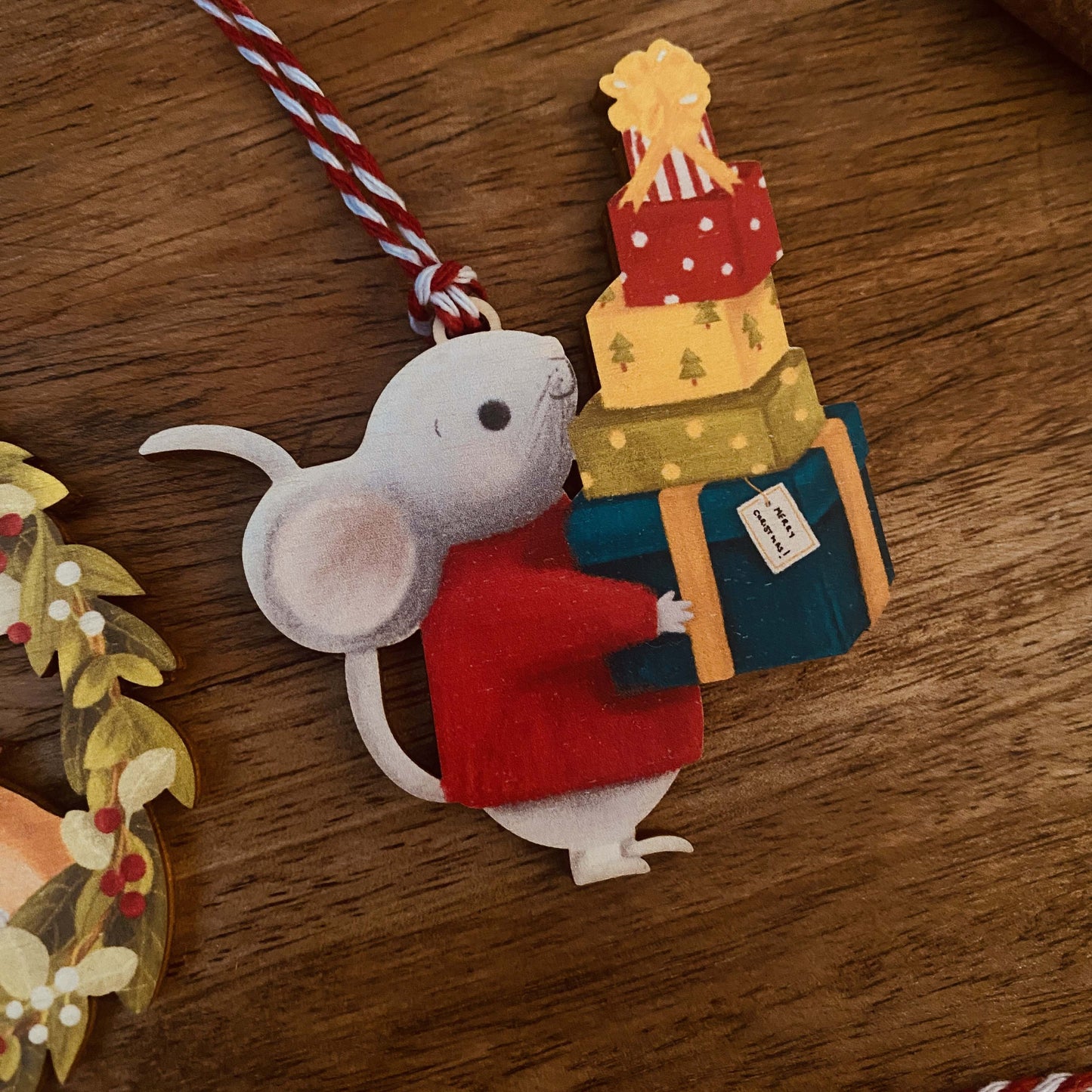Mouse with Presents Christmas Decoration