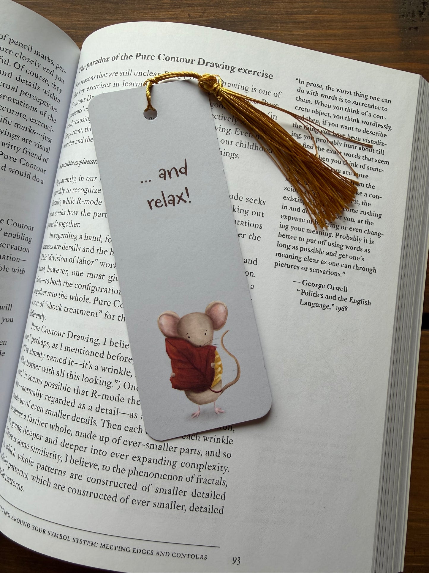 Autumn Mouse Design Bookmark with Tassel - END OF LINE SALE