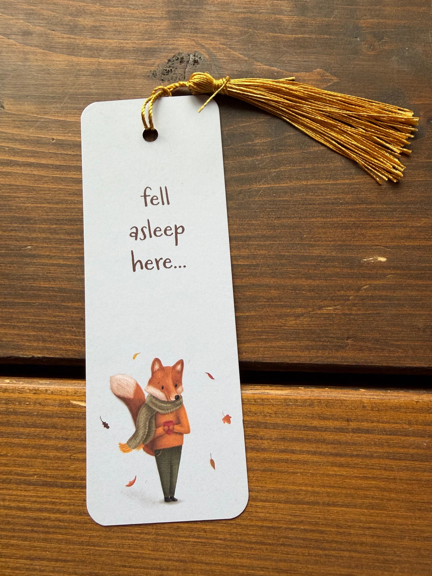 Autumn Fox Design Bookmark with Tassel - END OF LINE SALE