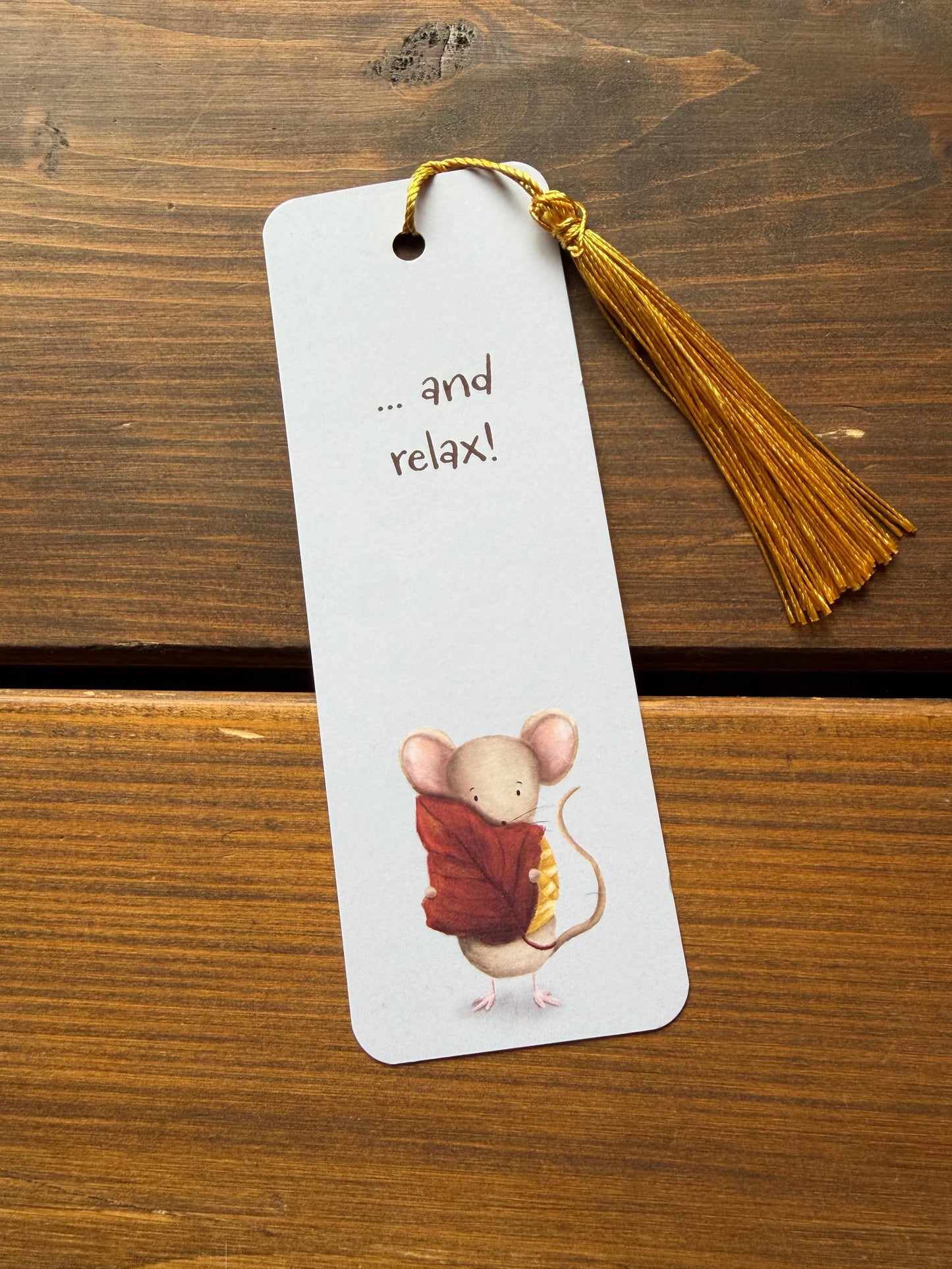 Autumn Mouse Design Bookmark with Tassel - END OF LINE SALE