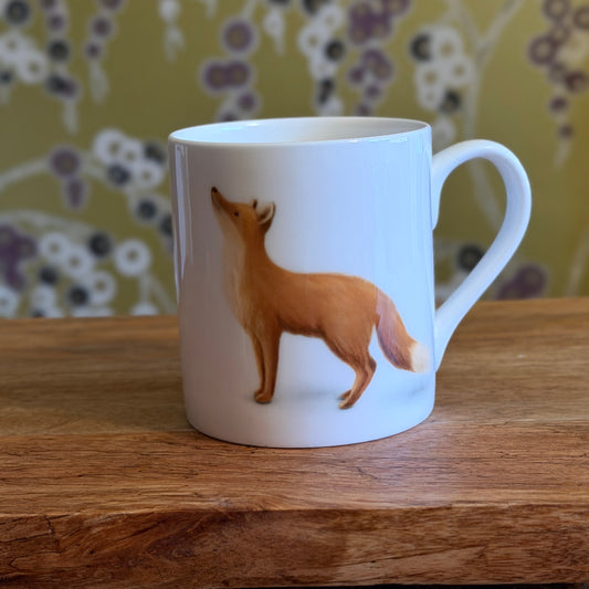 Fox Illustrated Bone China Mug (Double Sided) - END OF LINE SALE